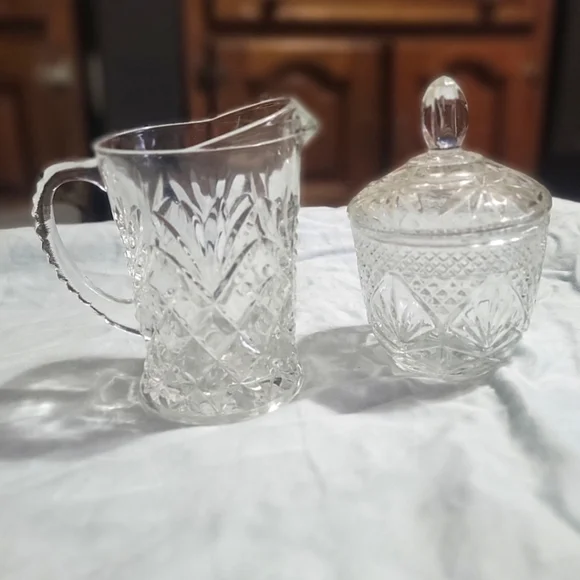 ⏳️Vintage⏳️ ANCHOR HOCKING WEXFORD Creamer & Sugar Set - Picture 2 of 10